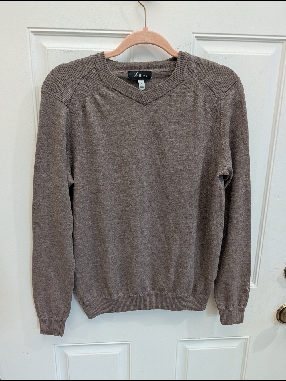 Ibex V-Neck Wool Silk Blend Sweater